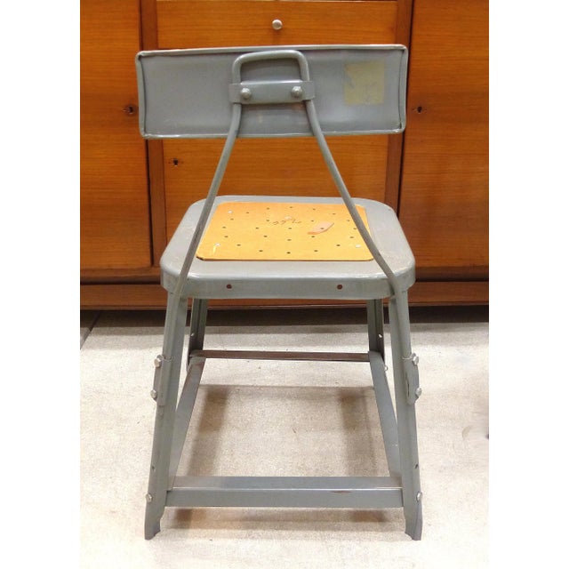 Industrial Metal Desk Chair For Sale - Image 4 of 10