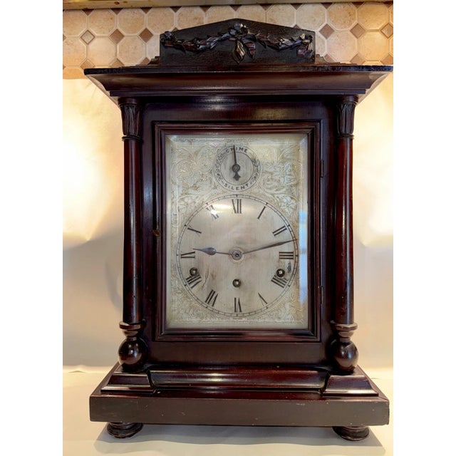 Antique German Bracket Mantel Clock With Westminster Quarter Strike Chimes For Sale - Image 9 of 14