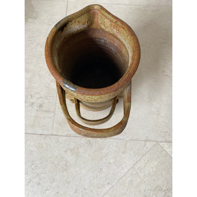 Sculpture Materials 1970’s Vintage Brutalist Large Handmade Pottery Handled Vessel For Sale - Image 7 of 15