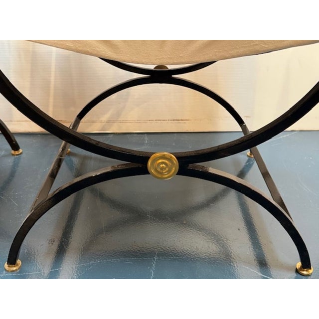 Pair of Italian Steel Greek Key Patterned Arm Chairs For Sale In Dallas - Image 6 of 6