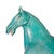 Ceramic Large Vintage Turquoise Ceramic Terracotta Asian Horse Sculpture For Sale - Image 7 of 11