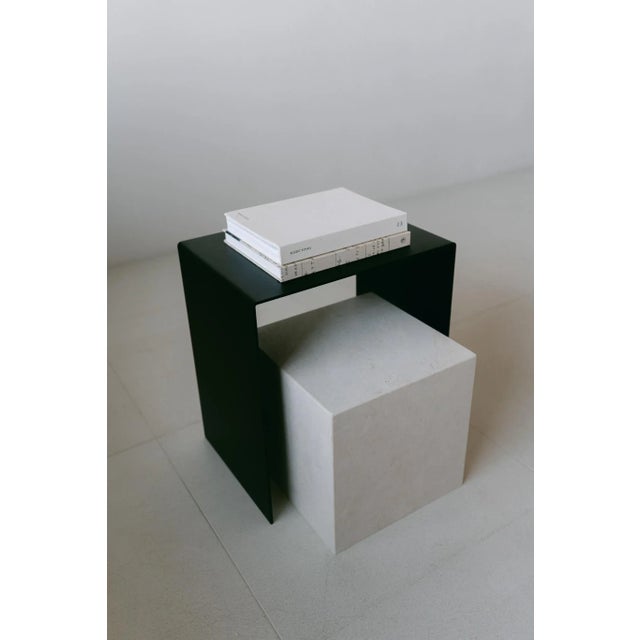 Modern Steel Metal Side Table For Sale - Image 3 of 3