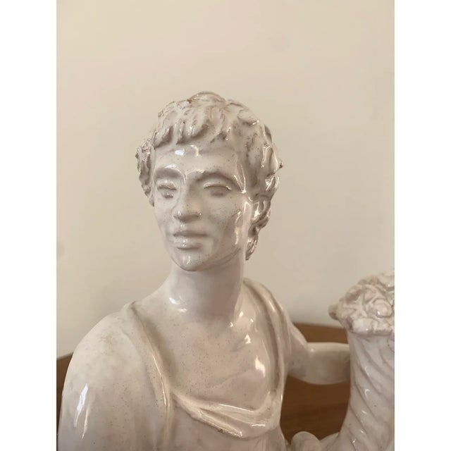 Mid 20th Century Italian Neoclassical White Porcelain Reclining Figure With Cornucopia For Sale - Image 5 of 14