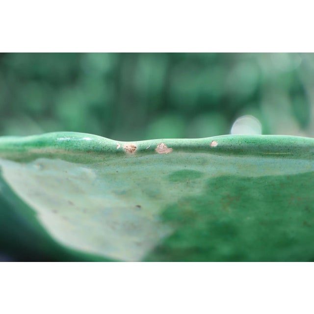 1900s Large Earthenware Bordallo Pinheiro Cabbage Centerpiece, Portuguese For Sale - Image 9 of 12