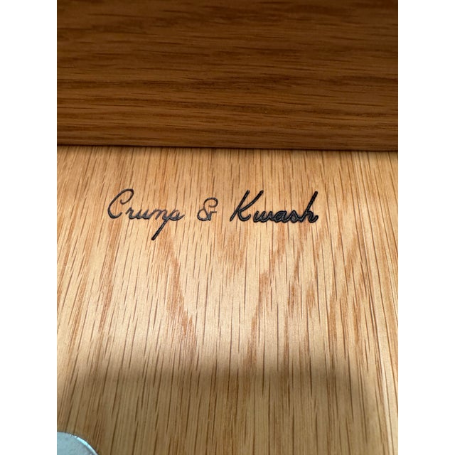 American Crump & Kwash Montgomery Dining Chairs Set of 3 Oak Leather Brass For Sale - Image 3 of 10