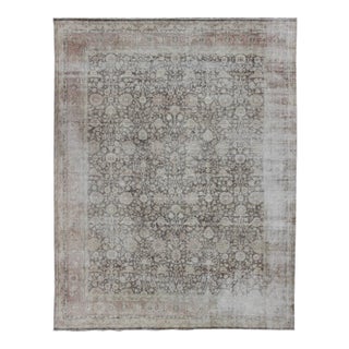 Antique Turkish Oushak Rug With All-Over Design in Earth Tones For Sale