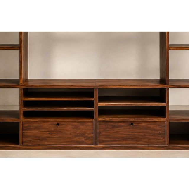 Monumental Brazilian Modern Bookshelf in Solid Rosewood With Storage, Brazil, 1960s For Sale - Image 4 of 18