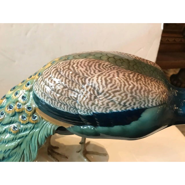 1910s Art Nouveau Extraordinary Nymphenburg Porcelain Peacock For Sale In Philadelphia - Image 6 of 11