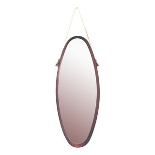 Mid-Century Scandinavian Oval Mirror, 1960s For Sale