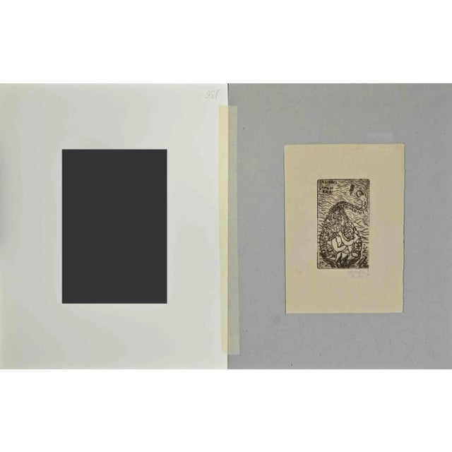 Ex Libris For Giorgio Balbi, realized by an artist of the mid-20th Century. It includes passepartout, 30 x 24 cm. Hand...