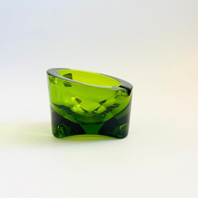 Mid-Century Modern MCM Green Viking Glass Ashtray For Sale - Image 3 of 11