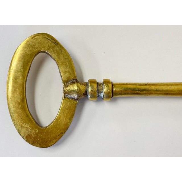Mid 20th Century Oversized Vintage Brass Key Paper Weight For Sale - Image 5 of 9