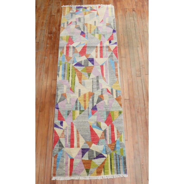 Early 21st Century Contemporary Colorful Persian Runners - A Pair - 2'7" x 8'2" For Sale - Image 5 of 11