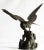 An impressive japanese bronze statue of an eagle. Meiji period, 1868-1912. Of dark brown patination. Realistically cast...