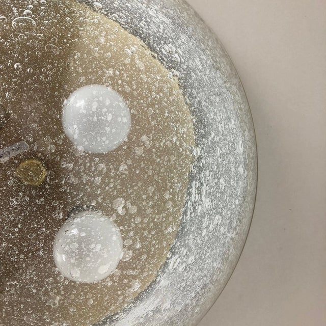 Metal Vintage Ice Glass Ceiling Light from Hillebrand Lighting For Sale - Image 7 of 17