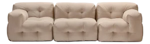Not-a-Sofa Three-Seater Sofa in Beige Velour from EMKO