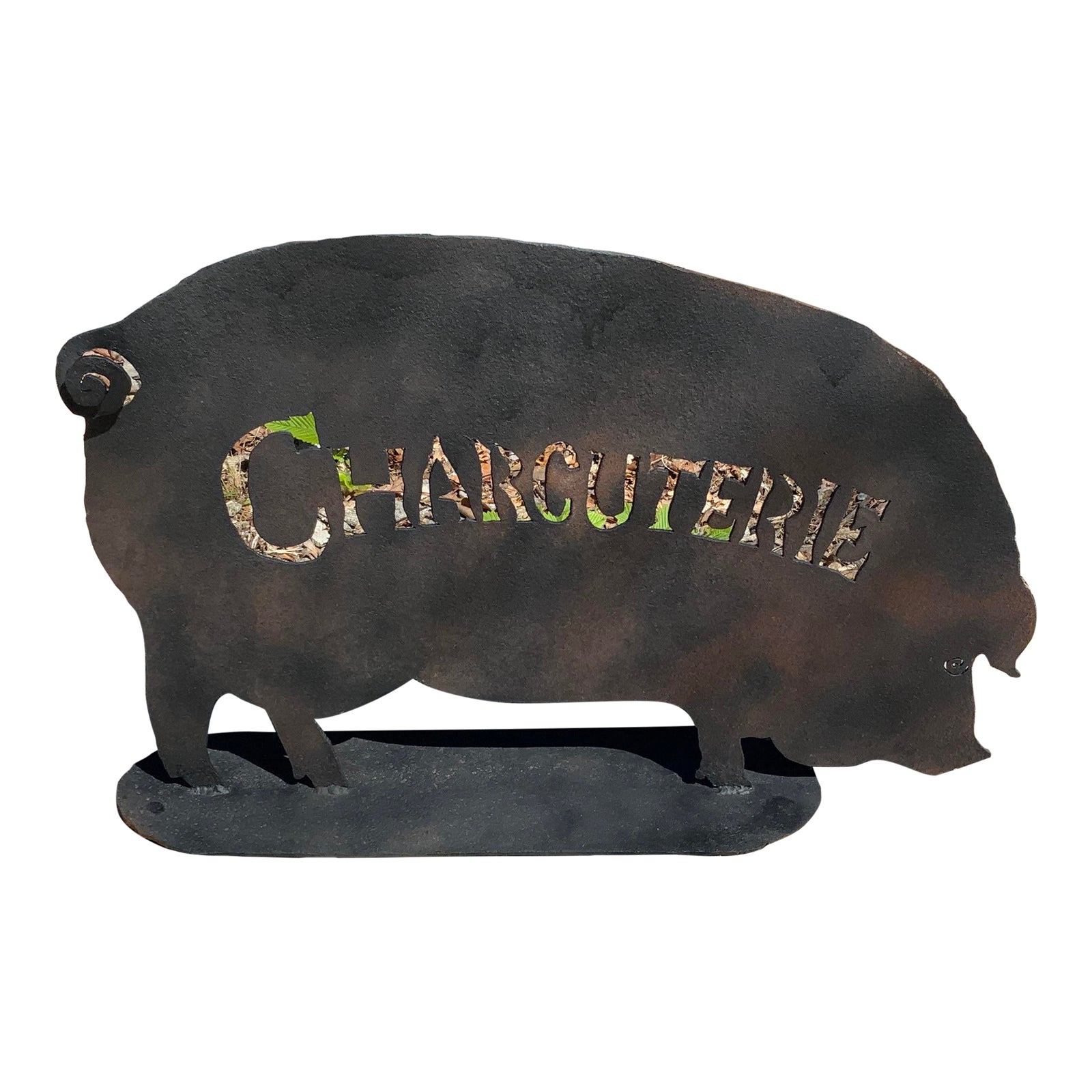1950s Cast Iron Charcuterie Pig Sculpture | Chairish