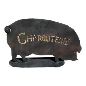 1950s Cast Iron Charcuterie Pig Sculpture
