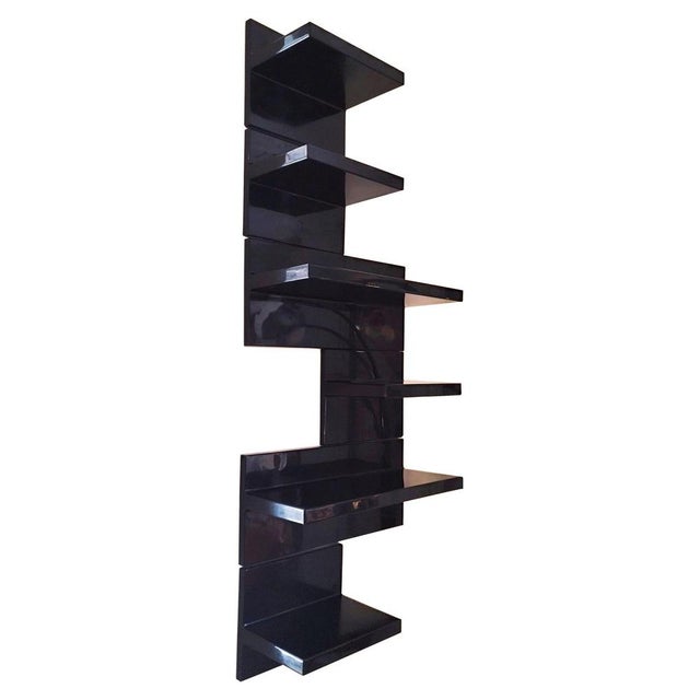 Black Plastic Shelves attributed to Marcello Siard for Kartell, Italy, 1970s, Set of 6 For Sale - Image 6 of 6