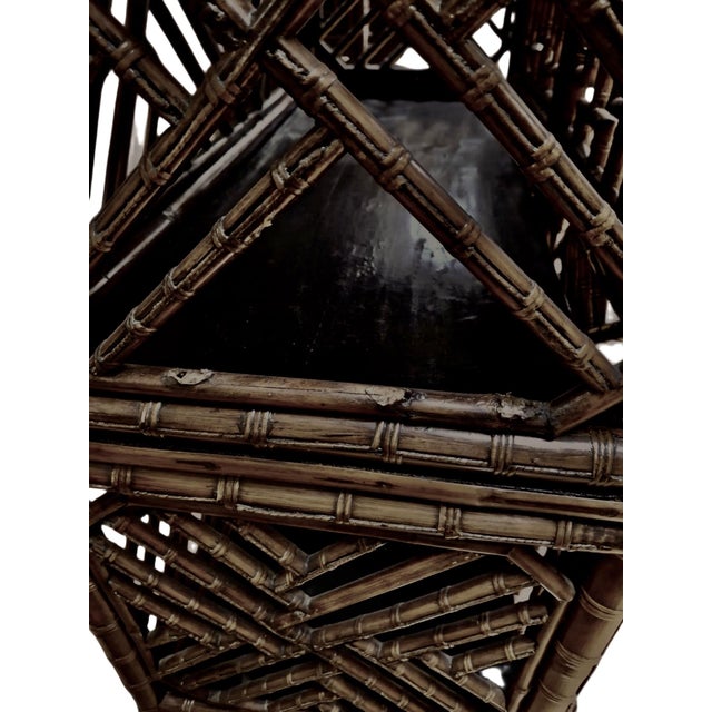 Late Qing Dynasty Tall Bamboo Open-Fretwork Display Cabinet For Sale - Image 12 of 12