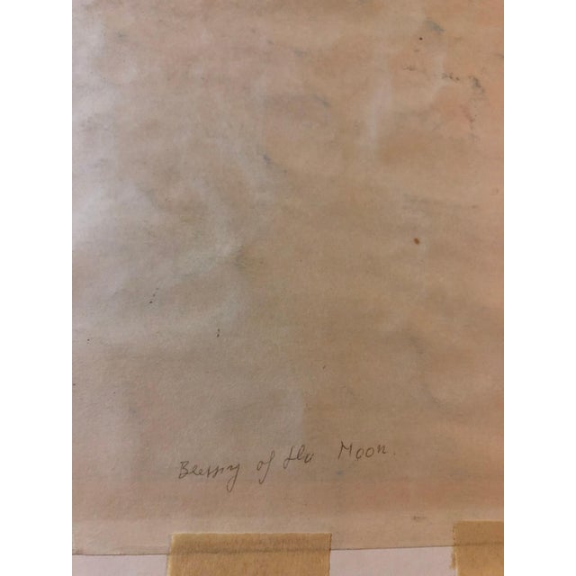 Emanuel Glicenstein Romano, Modernist Watercolor Painting Judaica Kiddush Levana Blessing New Moon For Sale In Miami - Image 6 of 6