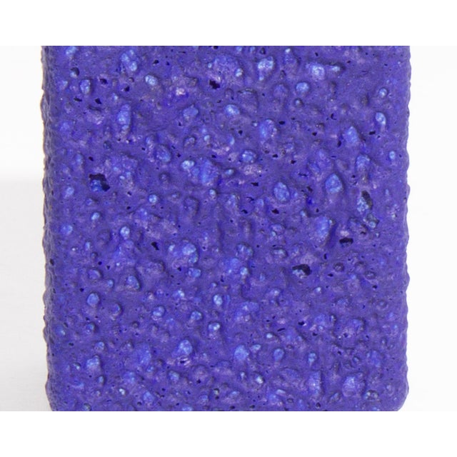 Mid 20th Century West German Blue Fat Lava Cube Vase by Silberdistel For Sale - Image 5 of 7