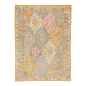 9 X 12 21st Century Sultanabad Wool Rug With Multicolor Geometric Design