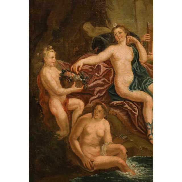 Circle of Antoine Coypel, Diana Bathing with the Nymphs, 1720, Oil on Canvas For Sale - Image 4 of 14