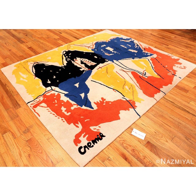 Abstract Expressionism Nazmiyal Collection Vintage Impressionist Art Rug by Jan Cremer For Sale - Image 3 of 11