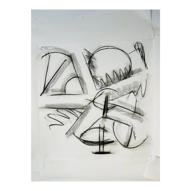 Charcoal Drawing by Erik Sulander in Post-Franz Kline Lineage. For Sale