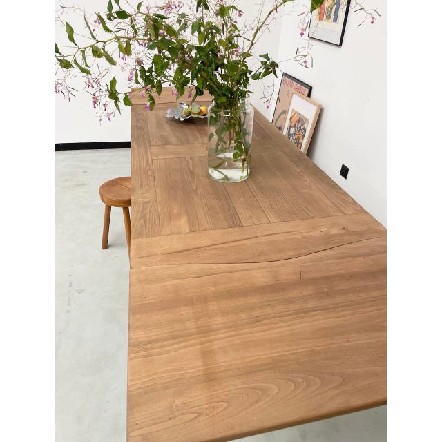 Oak Farm Table with Extensions, 1960s For Sale - Image 11 of 18