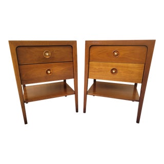 Pair 1960s Drexel Heritage Counterpoint Nightstands by John Van Koert For Sale