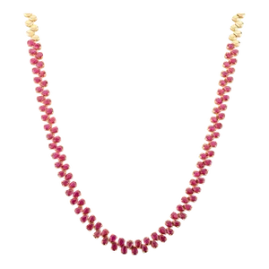 Pear Cut 10.86 Ctw Ruby Gemstone Choker Necklace