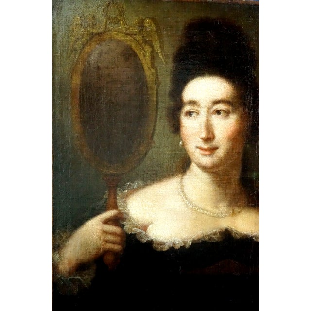 Jean-Baptiste Perronneau, Portrait of a Lady, France, 1800s, Oil on Canvas For Sale - Image 3 of 18