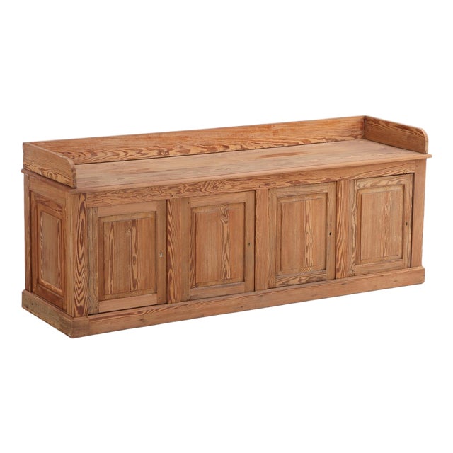 Belgian Pitch Pine Display Cabinet / Sideboard, C. 1900. For Sale