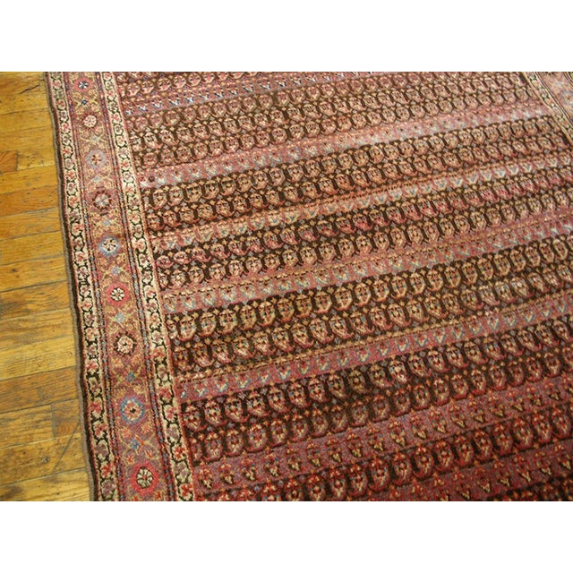 Persian 1900s Brown Herati Tribal Antique Persian Malayer Rug 4'2" X 8'10" Handknotted Wool Carpet For Sale - Image 3 of 6
