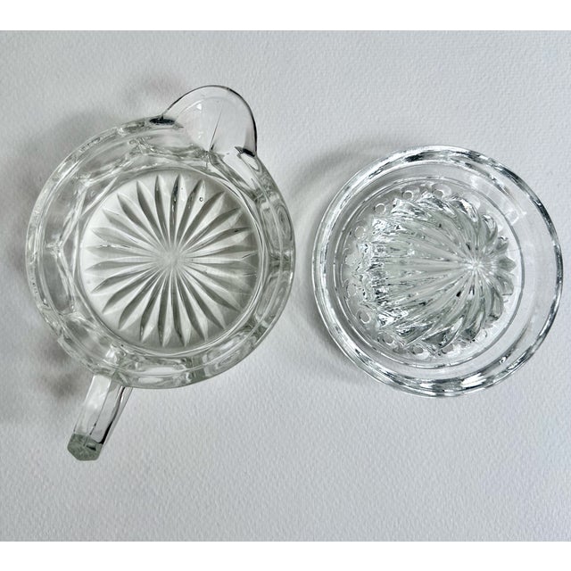 Heisey Style Two Piece Clear Handled Glass Juicer, C. 1930's For Sale - Image 10 of 14
