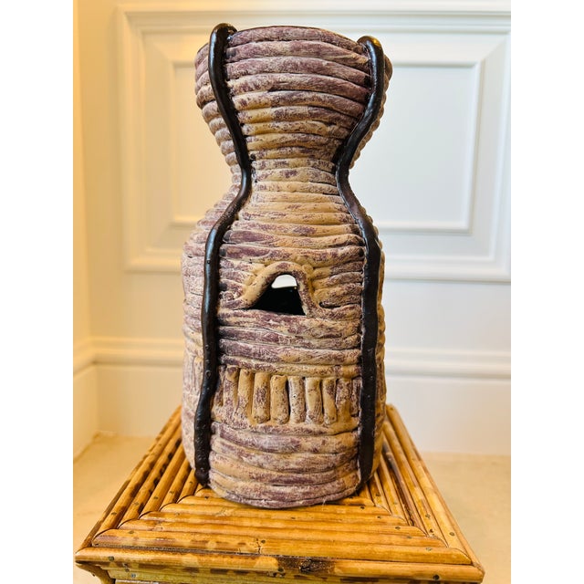 Fantastic Signed Terracotta Vase, Dating to the 1970’s. Terrific large rustic piece. Coiled terracotta base in a matte...