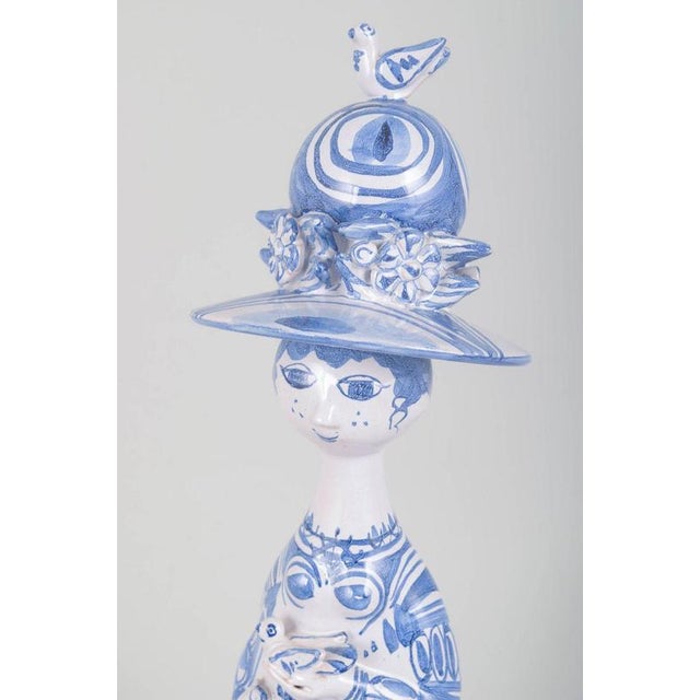 Ceramic Blue Seasons Series Spring Figurine by Bjørn Wiinblad, 1994 For Sale - Image 3 of 6