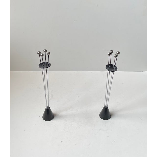 Black Vintage Adjustable Candleholders, 1970s, Set of 2 For Sale - Image 8 of 8