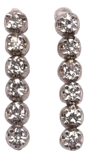 14 Karat Gold and Diamond Freestyle Drop Earrings 0.75 Total Diamond Weight