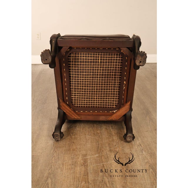 Brown Exceptional 19th Century Anglo-Indian / Burmese Colonial Figural Carved Hardwood Throne Armchair For Sale - Image 8 of 18