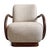 Curved Wood & Tweed Mid-Century Modern Arm Chair For Sale - Image 12 of 13