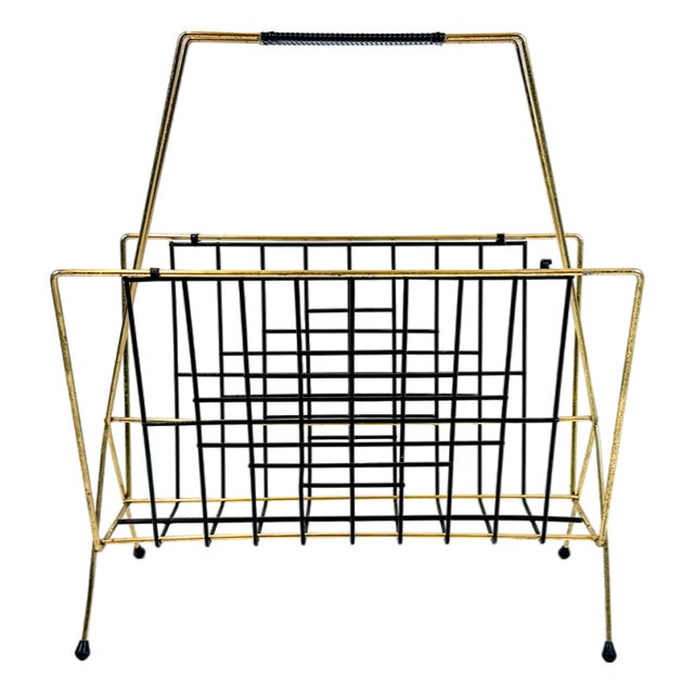 Mid-Century Modern String Magazine Rack, 1970s For Sale