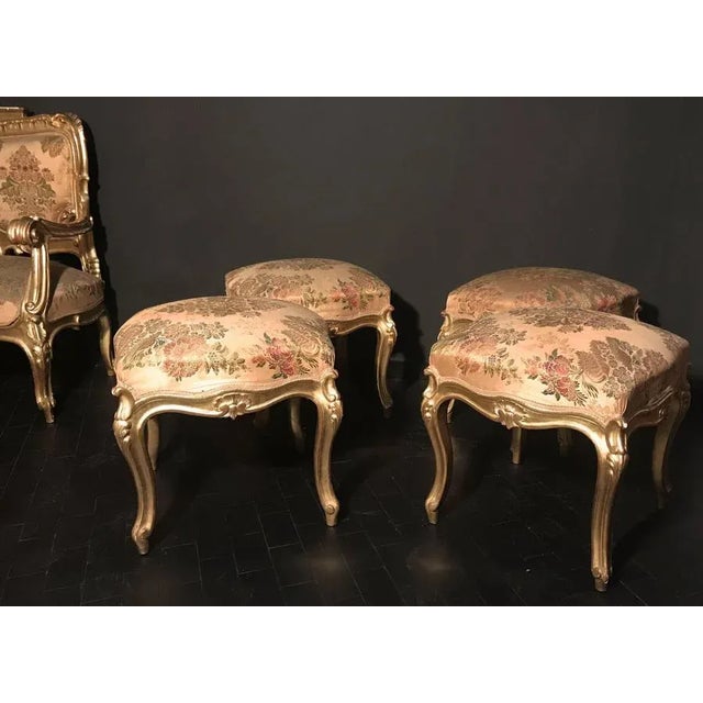 These finely carved and gilded square stools add a beautiful touch to your living spaces. They are carved on all four...