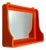 Orange Plastic Wall Mirror with Integrated Shelf, 1970s For Sale