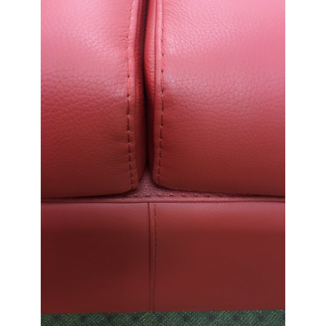 2000 - 2009 Natuzzi for Maurice Villency Red Leather Couch Made in Italy For Sale - Image 5 of 7