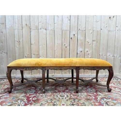 Gold Large Louis XV Regency Style Cross-Bench Seat For Sale - Image 8 of 8
