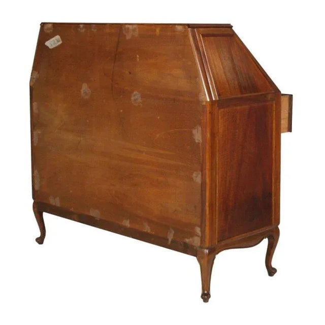 Wood Italian Carved Walnut Secretaire, 1940s For Sale - Image 7 of 9