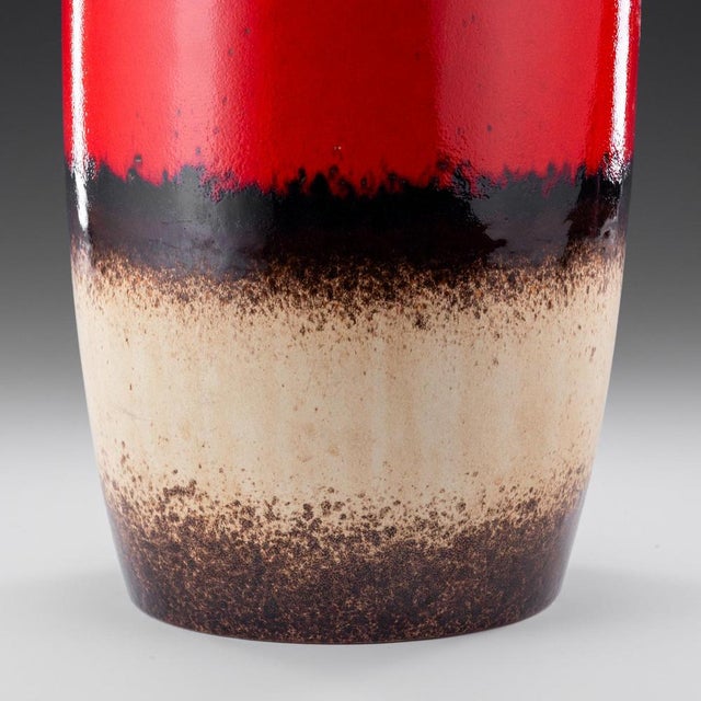 Ceramic Vintage Flower Power Ceramic Floor Vase in typical 1970s Colors Model 291-45 by Scheurich West Germany, 1970s For Sale - Image 7 of 10